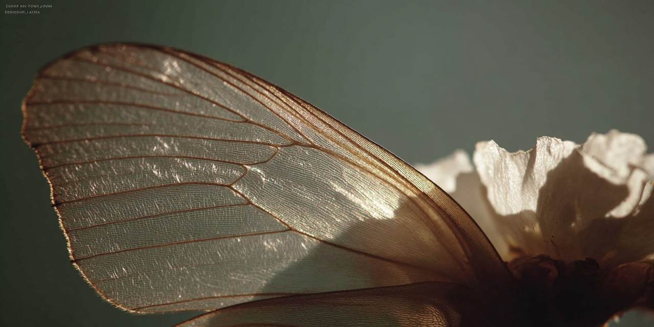 Translucent wing revealing its connected structure